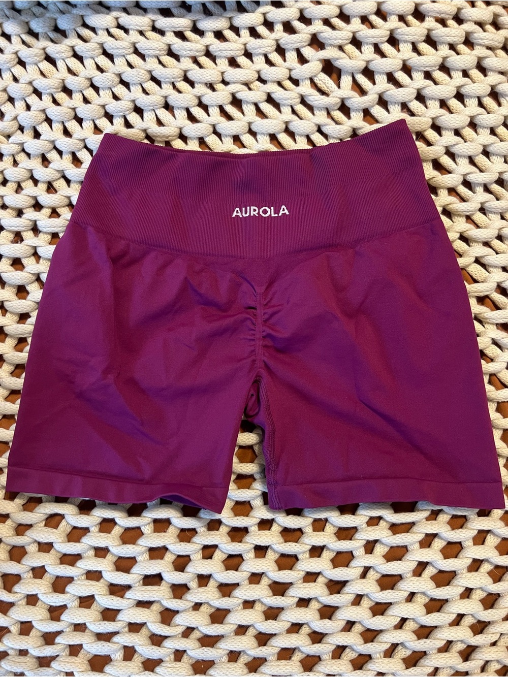 AUROLA Women's Plum High-Waist Active Shorts